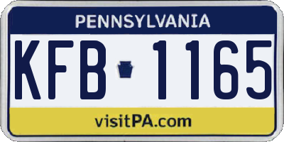 PA license plate KFB1165