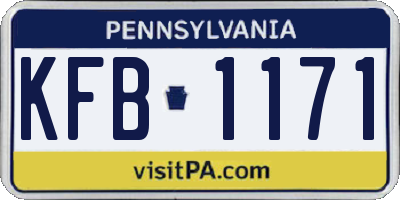 PA license plate KFB1171