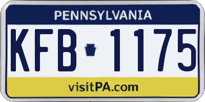 PA license plate KFB1175