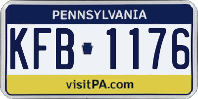 PA license plate KFB1176