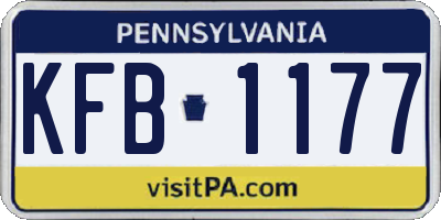 PA license plate KFB1177