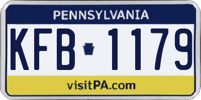 PA license plate KFB1179