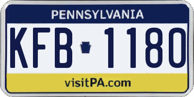 PA license plate KFB1180