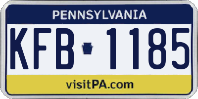 PA license plate KFB1185