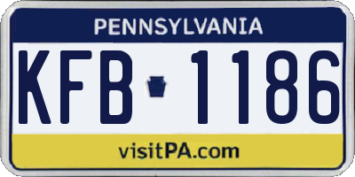 PA license plate KFB1186