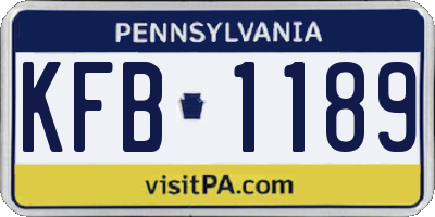 PA license plate KFB1189