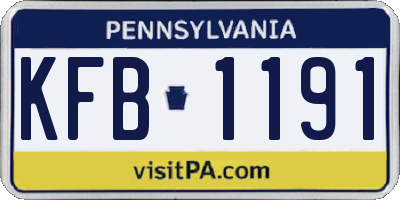 PA license plate KFB1191