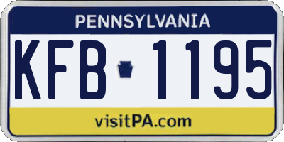 PA license plate KFB1195