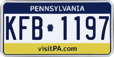 PA license plate KFB1197
