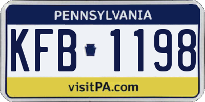 PA license plate KFB1198