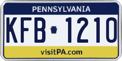 PA license plate KFB1210