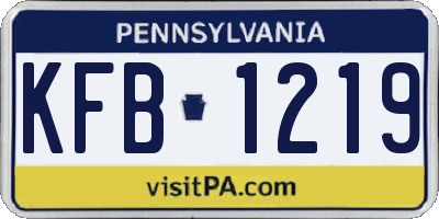 PA license plate KFB1219