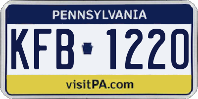 PA license plate KFB1220