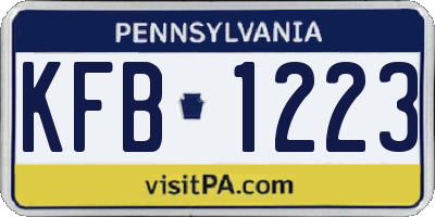 PA license plate KFB1223