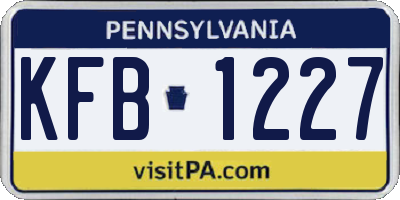 PA license plate KFB1227