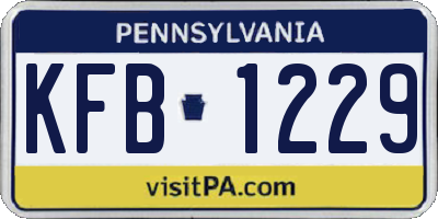 PA license plate KFB1229