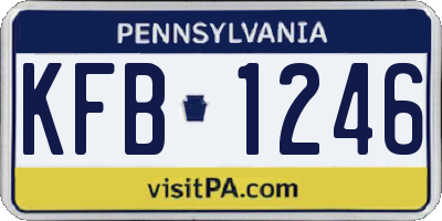 PA license plate KFB1246