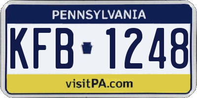 PA license plate KFB1248