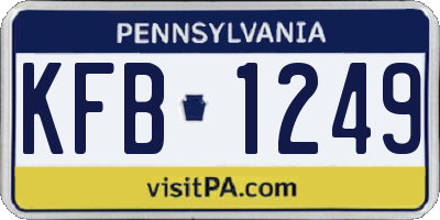 PA license plate KFB1249