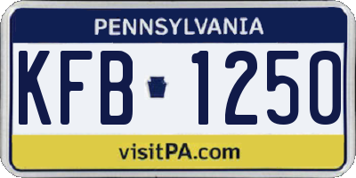 PA license plate KFB1250
