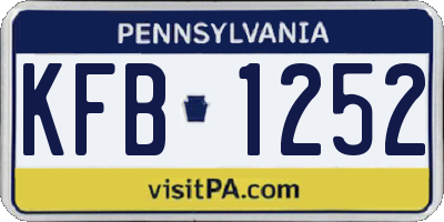 PA license plate KFB1252