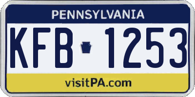 PA license plate KFB1253