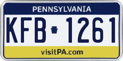 PA license plate KFB1261