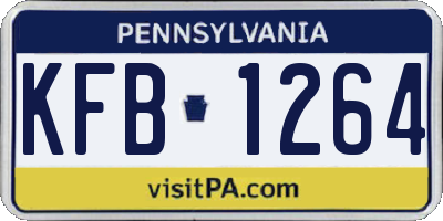 PA license plate KFB1264