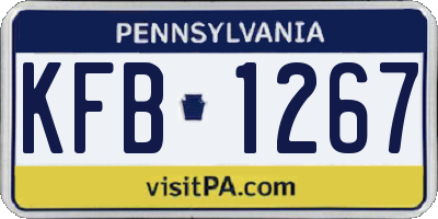 PA license plate KFB1267