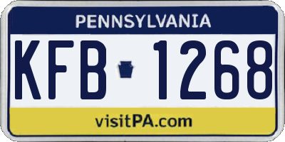 PA license plate KFB1268