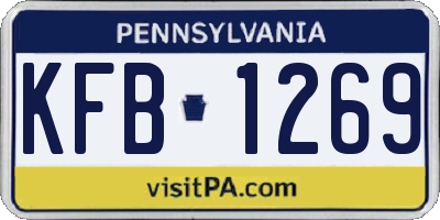 PA license plate KFB1269