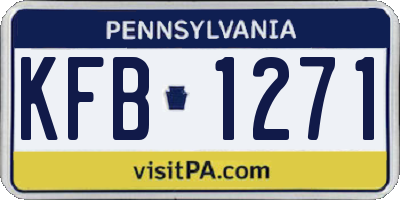 PA license plate KFB1271
