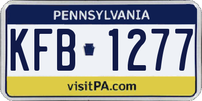 PA license plate KFB1277