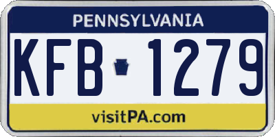 PA license plate KFB1279