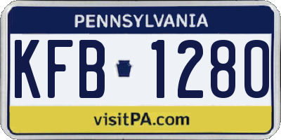 PA license plate KFB1280