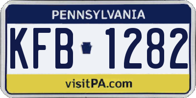 PA license plate KFB1282