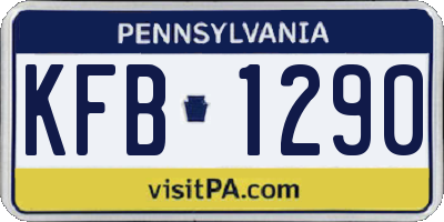 PA license plate KFB1290
