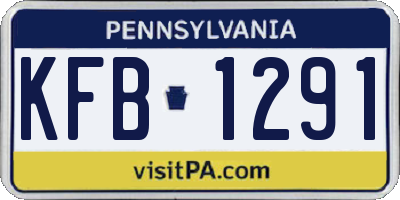PA license plate KFB1291