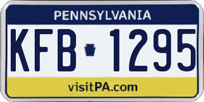 PA license plate KFB1295