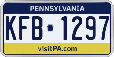 PA license plate KFB1297