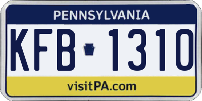 PA license plate KFB1310