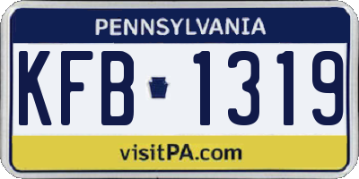 PA license plate KFB1319