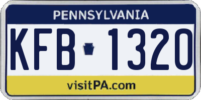 PA license plate KFB1320