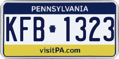 PA license plate KFB1323