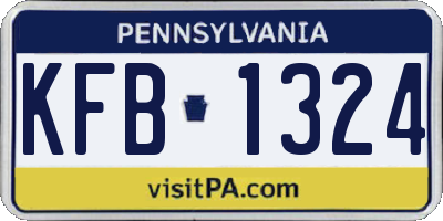 PA license plate KFB1324