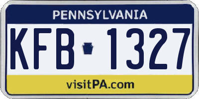 PA license plate KFB1327