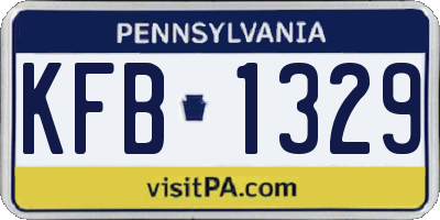 PA license plate KFB1329