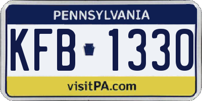 PA license plate KFB1330