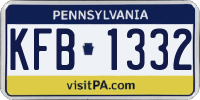 PA license plate KFB1332