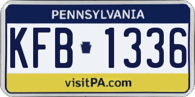 PA license plate KFB1336